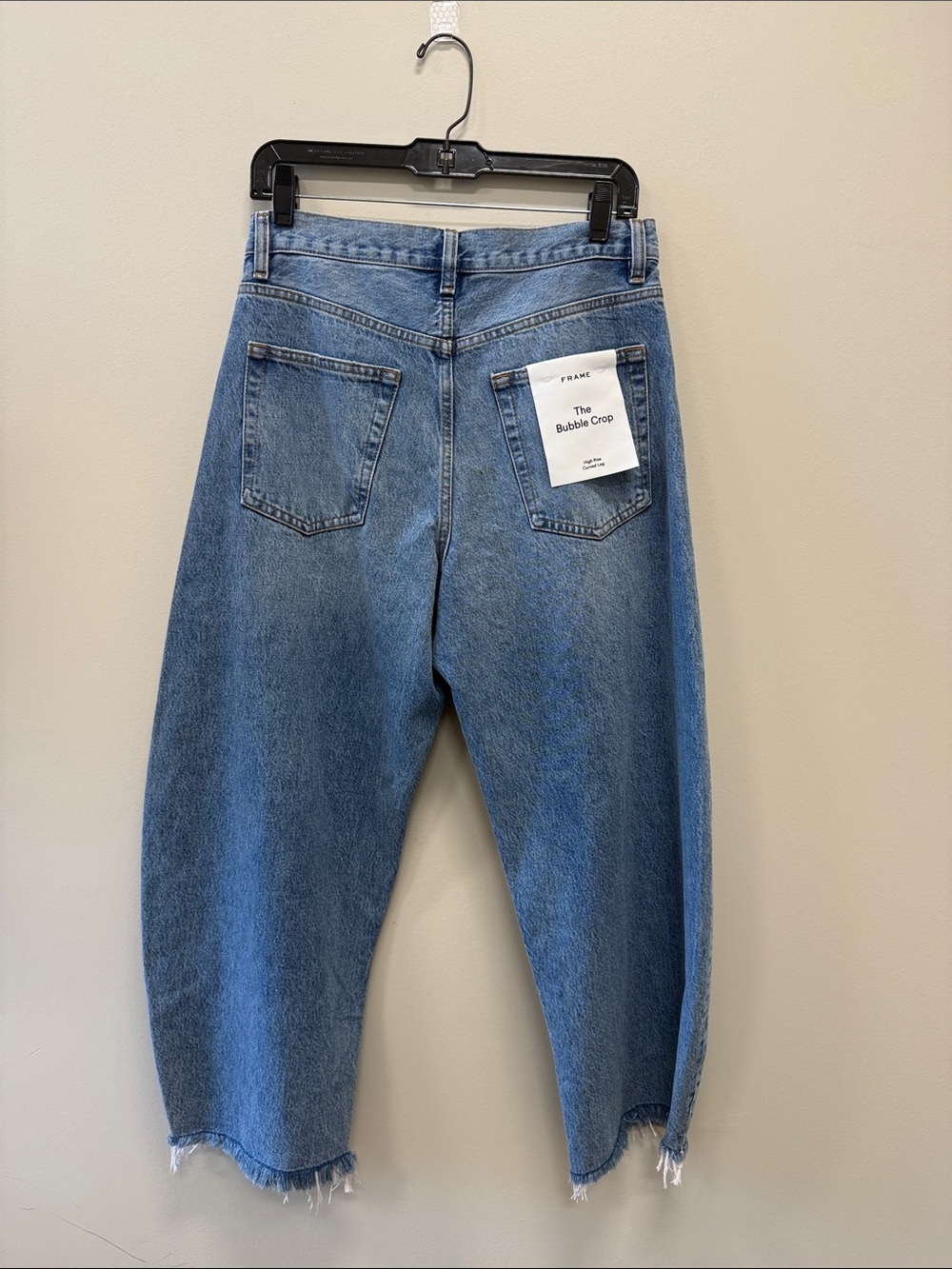 Frame The Bubble Crop Jeans Size 28 NWT Rapture Raw Fray - Picture 5 of 8